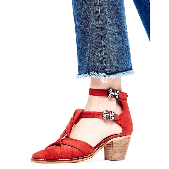 free people red booties